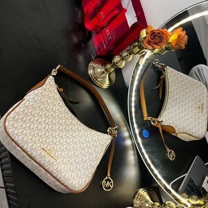 Michael Kors Beige Signature Shoulder Bag